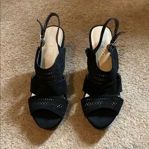 Black Suede Wedges